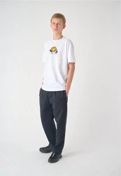 Cleptomanicx T-Shirt WTFISH Weiß/Gelb/Hellblau