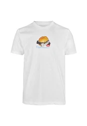 Cleptomanicx T-Shirt WTFISH Weiß/Gelb/Hellblau