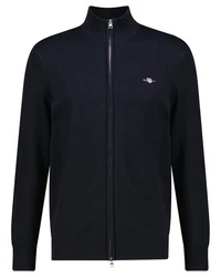 GANT Strickjacke CASUAL COTTON ZIP CARDIGAN Schwarz