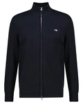 GANT Strickjacke CASUAL COTTON ZIP CARDIGAN Schwarz