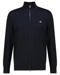 GANT Strickjacke CASUAL COTTON ZIP CARDIGAN Schwarz