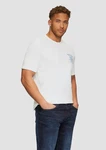 s.Oliver Kurzarmshirt mit Frontprint Artwork Hellblau/Weiß/Creme