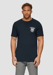 s.Oliver Kurzarmshirt mit Frontprint Artwork Dunkelblau/Blau