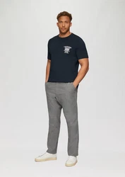 s.Oliver Kurzarmshirt mit Frontprint Artwork Dunkelblau/Blau