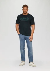 s.Oliver Kurzarmshirt mit Frontprint Artwork Dunkelgrün/Grün
