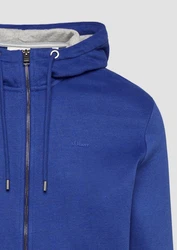 s.Oliver Allwetterjacke Sweatshirt-Jacke mit Kapuze und Logo Artwork 