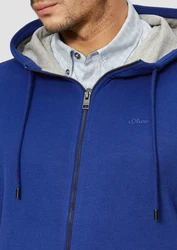 s.Oliver Allwetterjacke Sweatshirt-Jacke mit Kapuze und Logo Artwork 