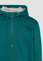 s.Oliver Allwetterjacke Sweatshirt-Jacke mit Kapuze und Logo Artwork 