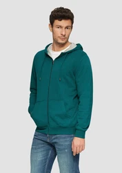 s.Oliver Allwetterjacke Sweatshirt-Jacke mit Kapuze und Logo Artwork 