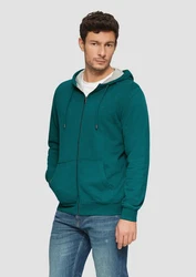 s.Oliver Allwetterjacke Sweatshirt-Jacke mit Kapuze und Logo Artwork 