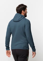 Jack Wolfskin Fleecejacke BAISELBERG HOODED FZ Dunkelblau/Grau/Blau