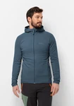Jack Wolfskin Fleecejacke BAISELBERG HOODED FZ Dunkelblau/Grau/Blau
