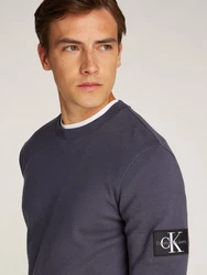 Calvin Klein Jeans Langarmshirt Badge Waffle LS Tee Dunkelblau