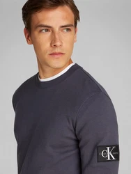 Calvin Klein Jeans Langarmshirt Badge Waffle LS Tee Dunkelblau