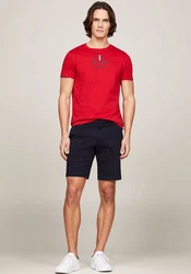 Tommy Hilfiger T-Shirt GLOBAL STRIPE WREATH TEE mit Archive-Wappen-Logo Rot