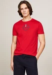 Tommy Hilfiger T-Shirt GLOBAL STRIPE WREATH TEE mit Archive-Wappen-Logo Rot