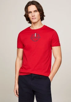 Tommy Hilfiger T-Shirt GLOBAL STRIPE WREATH TEE mit Archive-Wappen-Logo Tommy Hilfiger T-Shirt GLOBAL STRIPE WREATH TEE mit Archive-Wappen-Logo