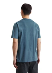 Marc O'Polo T-Shirt mit tonigem Label-Print Blau/Hellblau/Türkis