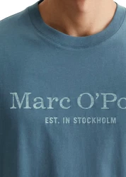 Marc O'Polo T-Shirt mit tonigem Label-Print Blau/Hellblau/Türkis