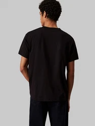 Calvin Klein Jeans Rundhalsshirt TEXTURED MONOLOGO TEE Schwarz/Grün