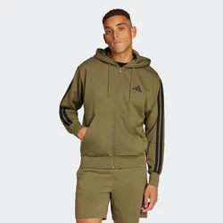 adidas Sportswear Sweatshirt 3S FL FZ HD Dunkelgrün/Khaki/Grün