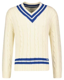 Strickpullover Herren Strickpullover aus Wolle CABLE V-NECK (1-tlg)
