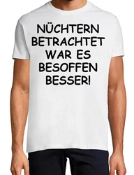 Youth Designz Print-Shirt Herren T-Shirt Nüchtern betrachtet lustig Print Statement Geschenk mit witzigen Aufdruck für Männer Creme/Weiß/Dunkelgrau/Beige/Hellblau