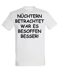 Youth Designz Print-Shirt Herren T-Shirt Nüchtern betrachtet lustig Print Statement Geschenk mit witzigen Aufdruck für Männer Creme/Weiß/Dunkelgrau/Beige/Hellblau