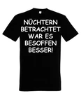 Youth Designz Print-Shirt Herren T-Shirt Nüchtern betrachtet lustig Print Statement Geschenk mit witzigen Aufdruck für Männer Schwarz/Silber/Lila/Orange