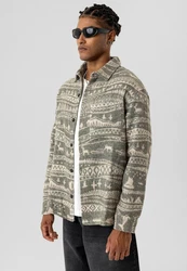 Dandalo Blusenshirt Daniel Beige/Hellgrau/Dunkelgrün/Khaki/Grau/Creme