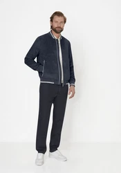 S4 Jackets Blouson EXMORE Modern Fit Eco Leather Übergangsjacke Dunkelblau/Blau/Hellblau