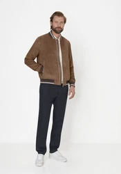 S4 Jackets Blouson EXMORE Modern Fit Eco Leather Übergangsjacke Braun/Beige