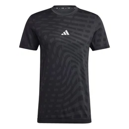 T-Shirt GYM+ SEAML TEE BLACK/GRESIX