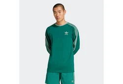 adidas Originals Langarmshirt 3-STRIPES LS T Grün/Dunkelgrün