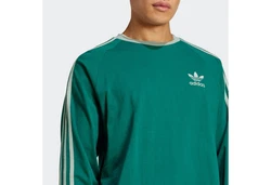 adidas Originals Langarmshirt 3-STRIPES LS T Grün/Dunkelgrün