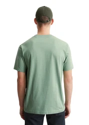 Marc O'Polo T-Shirt mit tonigem Label-Print Grün/Hellgrün
