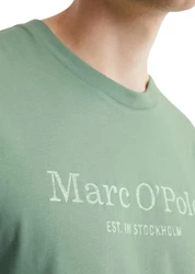 Marc O'Polo T-Shirt mit tonigem Label-Print Grün/Hellgrün