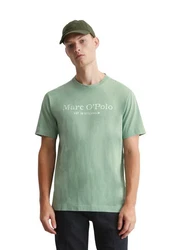 Marc O'Polo T-Shirt mit tonigem Label-Print Grün/Hellgrün