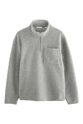 Next Fleecejacke Sweatshirt mit Reißverschlusskragen aus Wollmix (1-St) 