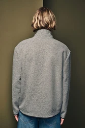 Next Fleecejacke Sweatshirt mit Reißverschlusskragen aus Wollmix (1-St) 