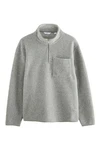 Next Fleecejacke Sweatshirt mit Reißverschlusskragen aus Wollmix (1-St) 