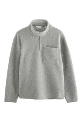 Next Fleecejacke Sweatshirt mit Reißverschlusskragen aus Wollmix (1-St) 
