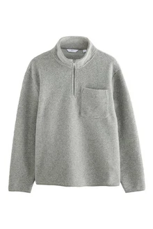 Next Fleecejacke Sweatshirt mit Reißverschlusskragen aus Wollmix (1-St) Next Fleecejacke Sweatshirt mit Reißverschlusskragen aus Wollmix (1-St)