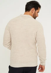 CARISMA Strickpullover CRALYTUS Polo-Kragen Beige/Rot/Khaki/Hellblau