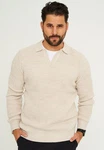 CARISMA Strickpullover CRALYTUS Polo-Kragen Beige/Rot/Khaki/Hellblau