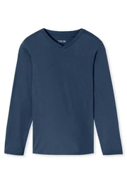 Schlafanzug Langarmshirt V-Ausschnitt