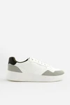 Next Flache Turnschuhe Sneaker Weiß/Creme/Dunkelgrün
