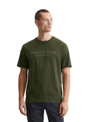 Marc O'Polo T-Shirt mit tonigem Label-Print Dunkelgrün/Khaki