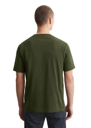 Marc O'Polo T-Shirt mit tonigem Label-Print Dunkelgrün/Khaki