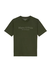 Marc O'Polo T-Shirt mit tonigem Label-Print Dunkelgrün/Khaki